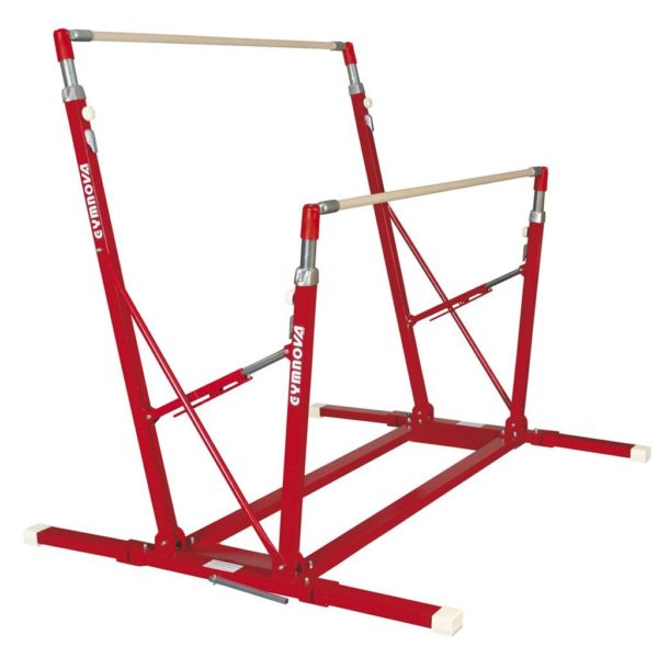 Barres asymétriques autostables - piètement repliable - avec chariots de déplacement GYMNOVA