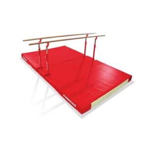 Barres parallèles "compact" avec piètement repliable, chariots de déplacement et matelas spécifique repliable GYMNOVA
